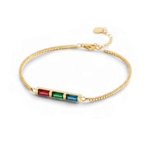 Dainty Baguette Birthstone Bracelet